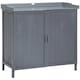 image 1 of Outsunny Garden Storage Cabinet Potting Bench 98W x 48D x 95.5Hcm Grey