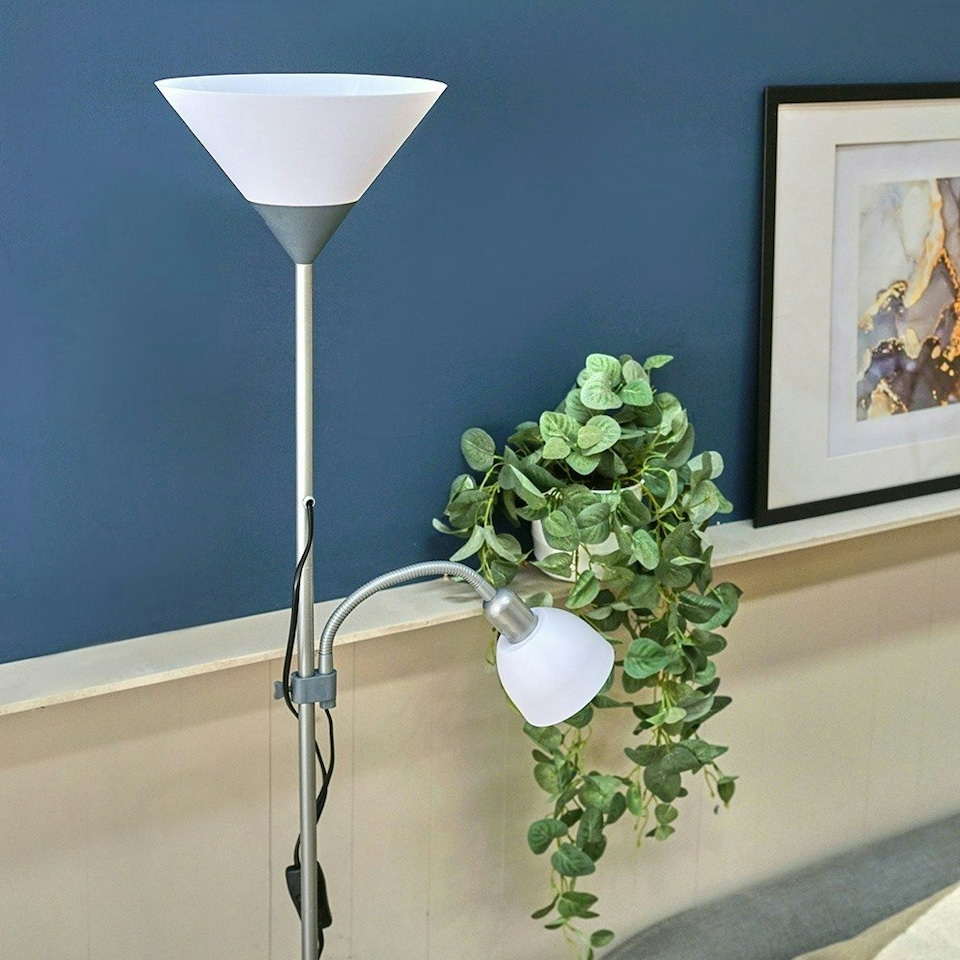 image 1 of ValueLights Mozz Silver Mother and Child Floor Lamp Chrome