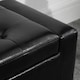 image 6 of HOMCOM 40x90cm PU Leather Storage Ottoman Bench Wood Frame w/ Tufting Feet Black