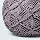 image 4 of Homescapes Grey Macrame Knitted Pouffe - 35 x 40 cm