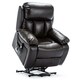 image 9 of Chester Dual Motor Rise Recliner Heat and Massage Bonded Leather Chair (Brown)