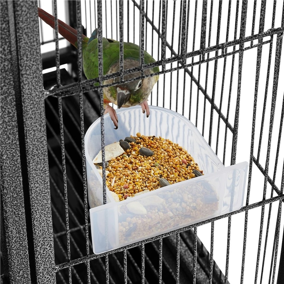 image 1 of Yaheetech 136 cm Tall Mobile Large Parrot Cage w/ Stand Black