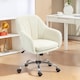 image 2 of HOMCOM Modern Velvet Office Desk Chair for Bedroom, Living Room, Beige | Multi