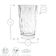 image 3 of Bormioli Rocco Diamond Highball Glasses - 470ml - Clear - Pack of 6