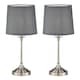 image 1 of Set of 2 Chester - Brushed Nickel Lamps | Chrome | Grey | Large | 2