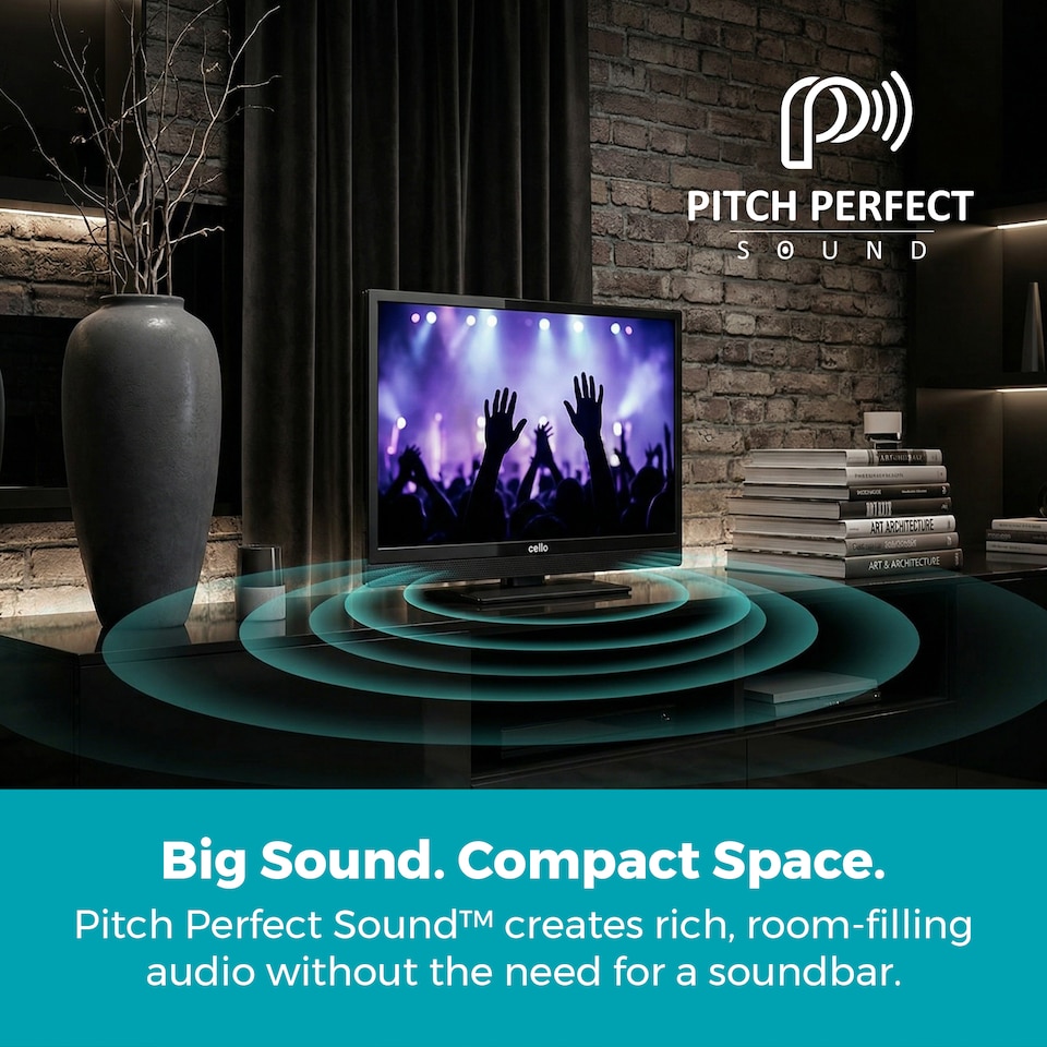 image 1 of Cello C1626TZH 16" Smart Tizen OS Powered by Samsung TV with Pitch Perfect Sound