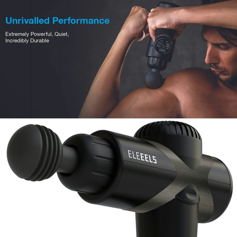 image 1 of Eleeels X4 Pro Massage Gun with Twistable Handle - 6 Speed Settings & 10 Hour Battery Life