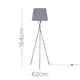 image 6 of ValueLights Camden Copper Tripod Floor Lamp Grey Taper Shade