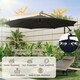 image 8 of COSTWAY 303 cm Patio Parasol Solar LED Cantilever Offset Umbrella Blue