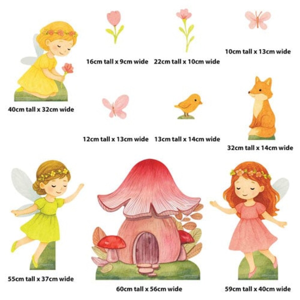 Fairy Princess Toadstool Multi-Functional Star Mini Cardboard Cutouts ...