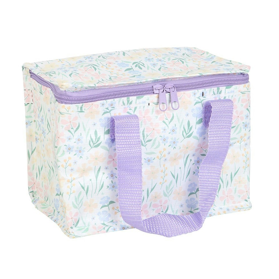 image 1 of Something Different Ditsy Floral Lunch Bag - Lilac/Pink/Green - One Size