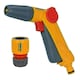 image 1 of Hozelock Jet Spray Nozzle Garden Hose Pipe Water Gun & Aqua Stop Fitting
