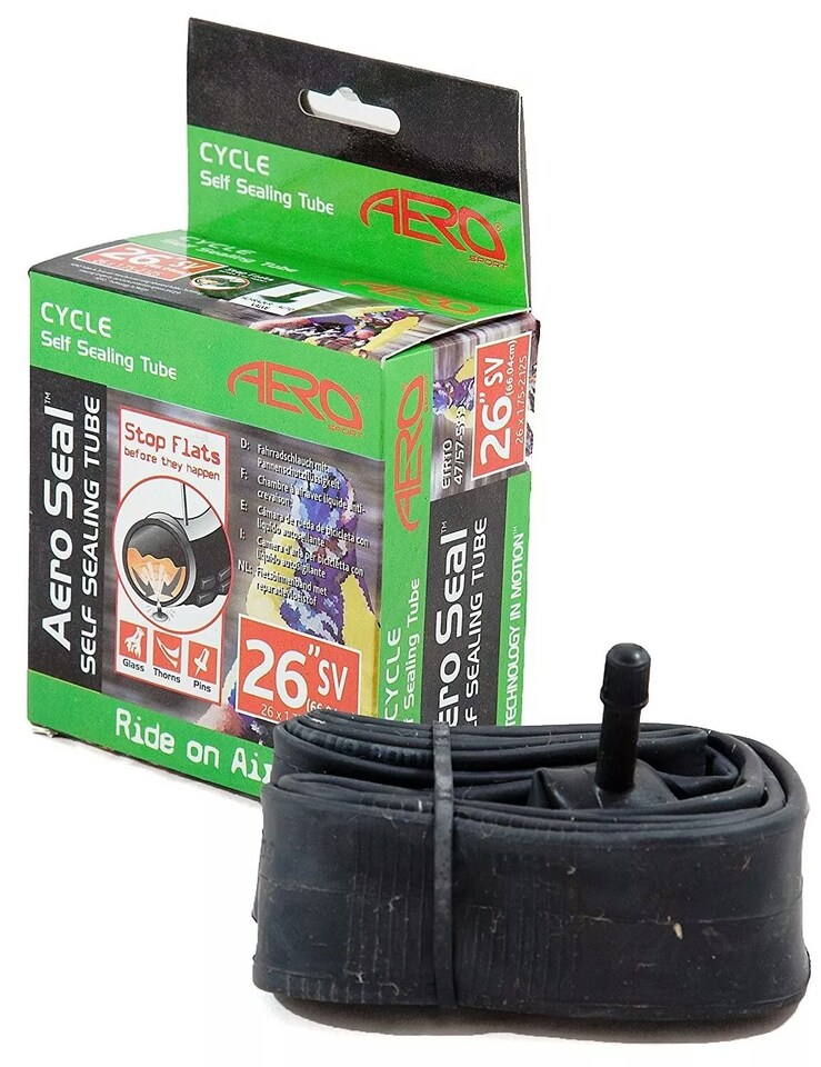 image 1 of Aero Sport Self Sealing 26" 1.75-2.125 Butyl Bike Inner Tube Schrader Valve