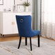 image 5 of Blue Set of Six Studded Velvet Dining Chair with Ring Knocker Detail Blue