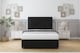 image 2 of Sloomy Ashford Black Plush Divan Bed Base No Drawers With 26 Inch Strutted Headboard & 12 Inch Matching Footboard | Black | Black | Single | 1