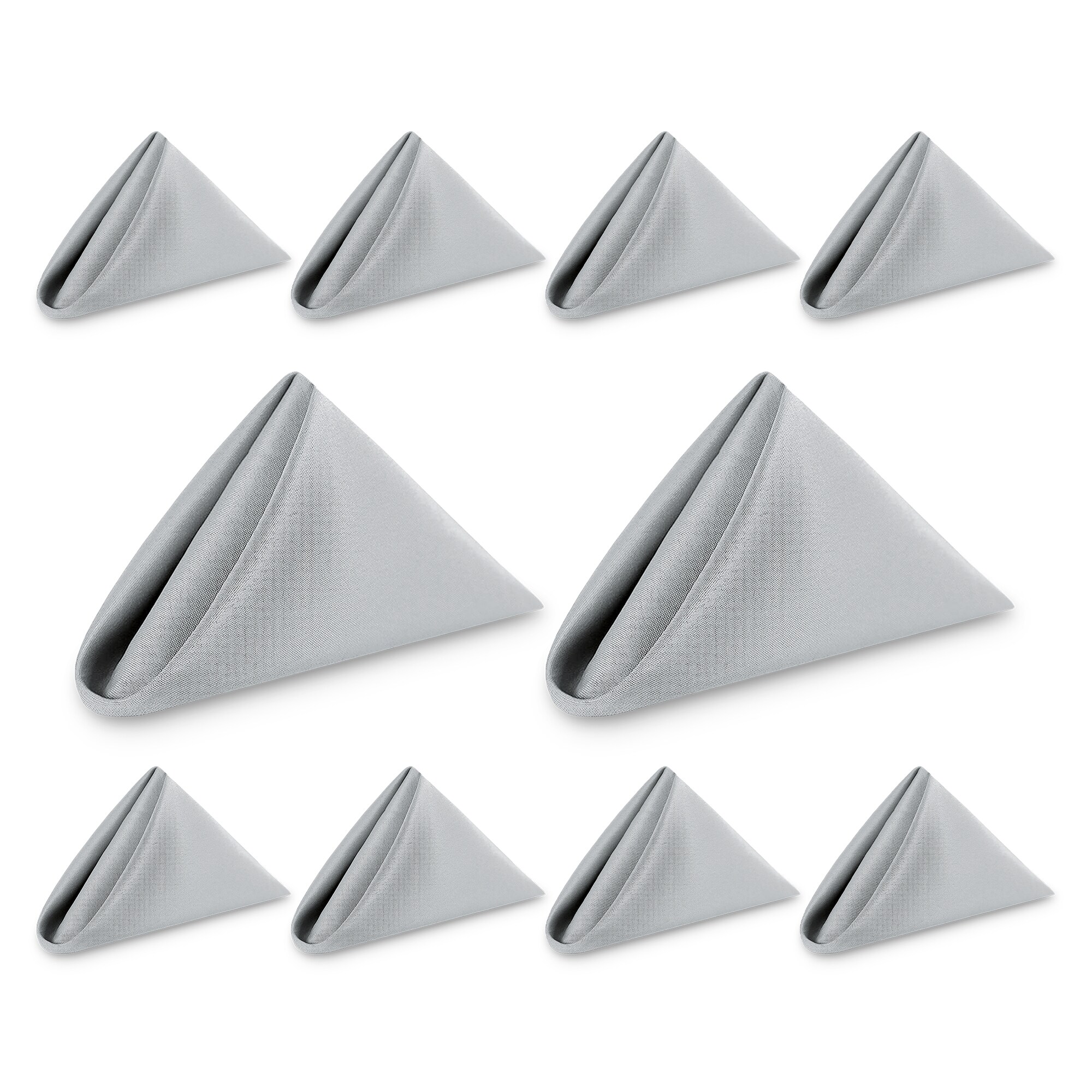 Neel Blue 20 Inch Polyester Table Napkins, Reusable, Wrinkle-Resistant Cloth Napkins, 10pcs in Silver