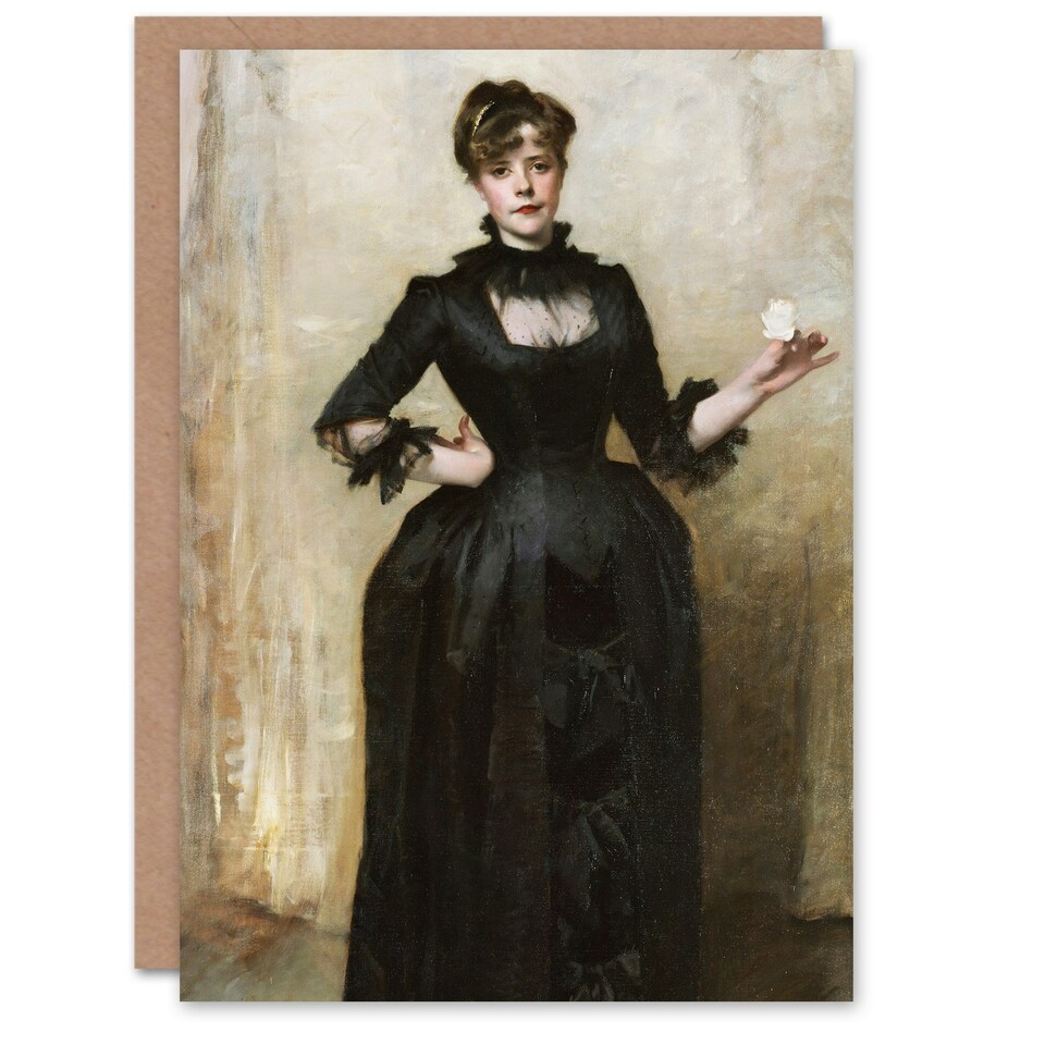 image 1 of John Singer Sargent Art Card Lady with the Rose Portrait