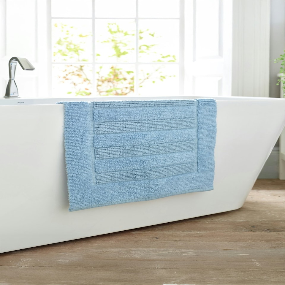 image 1 of Bliss Pima 100% Cotton Bath Mat 50x80cm – Ultra-Soft 1600GSM Luxury Bathroom Rug Blue | Cobalt | 50 x 80cm