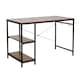 image 2 of Computer Desk Adjustable Shelves Storage Hook Office Table Workstation Brown | Light Oak