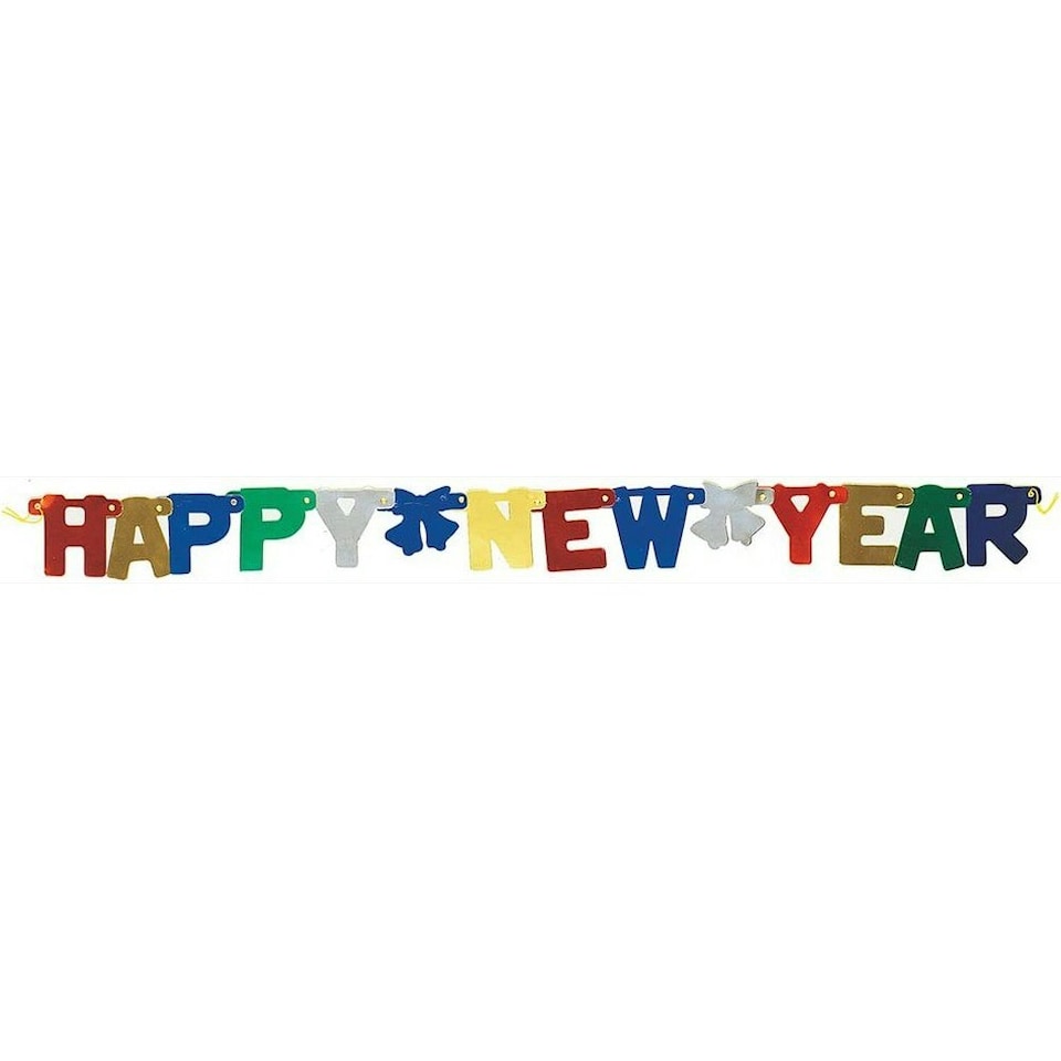 Unique Party Metallic New Year Banner - Multicoloured - One Size