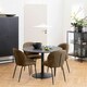image 2 of Ibiza Round Dining Table with Black Top and Matt Black Base