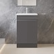 image 2 of AICA 500mm Matte Anthracite Bathroom Vanity Unit With Basin Double Door Floor Standing Design Flat Packed
