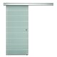 image 1 of HOMCOM 90cm Sliding Glass Door Set Frosted Stripe w/ Handle Living Room Office 