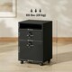 image 7 of HOMCOM 60cm Filing Cabinet with Drawers and Open Shelf, Black