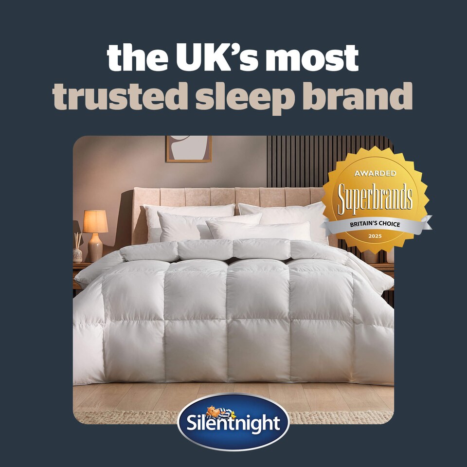 image 1 of Silentnight Goose Feather and Down 10.5 Tog Duvet | White | SuperKing