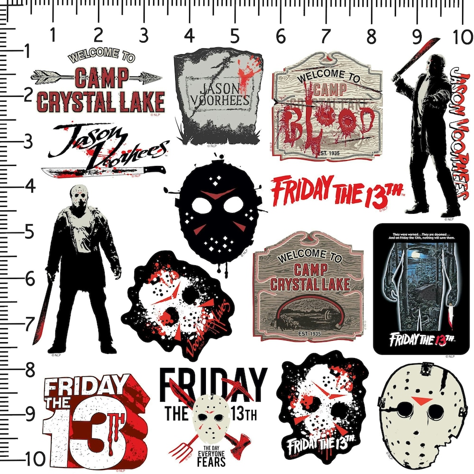 image 1 of Friday The 13th Deluxe Stickers (Pack of 100) - Multicoloured - One Size