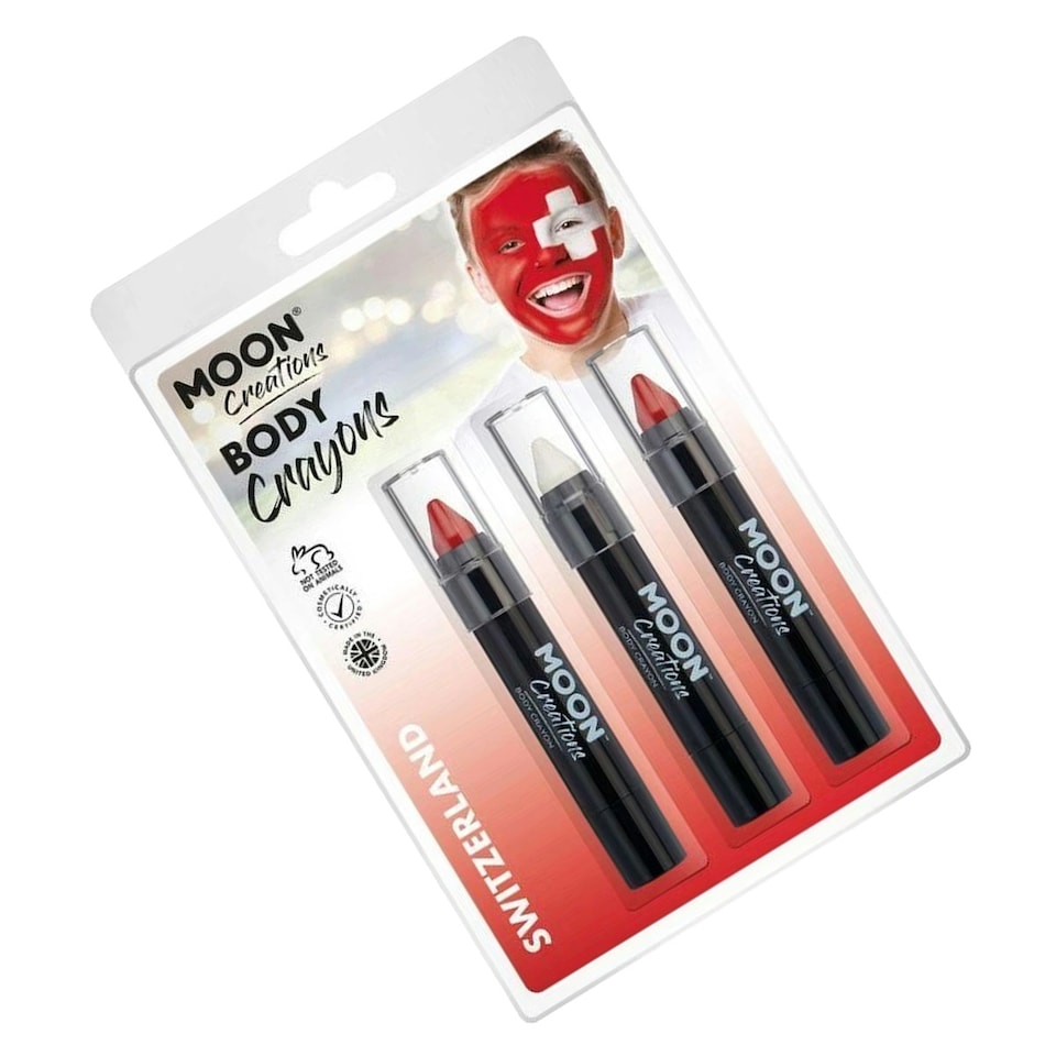 image 1 of Moon Creations Body Crayons (Pack of 3) - Red/White - 12.4cm x 17cm x 2.6cm