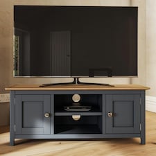 Taberno Oak 2 Door TV Unit Graphite Blue Blue