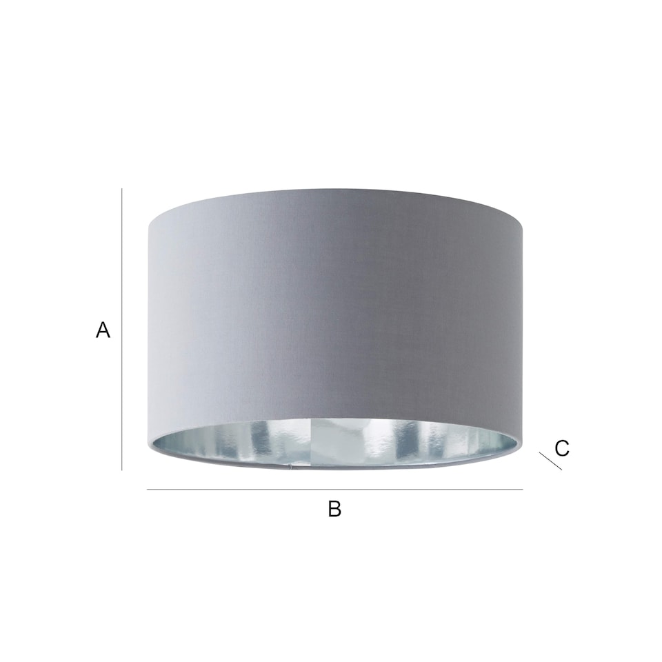 image 1 of ValueLights Reni Large Grey And Chrome Ceiling Pendant Shade | Grey