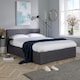 image 2 of Ottoman End Lift Storage Bed King Hopsack Fabric Bed Frame Gas Lift Furniture