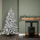 image 2 of 6ft (1.8m) Snow Flocked Artificial Christmas Tree with Green Metal Stand and 455 Tips