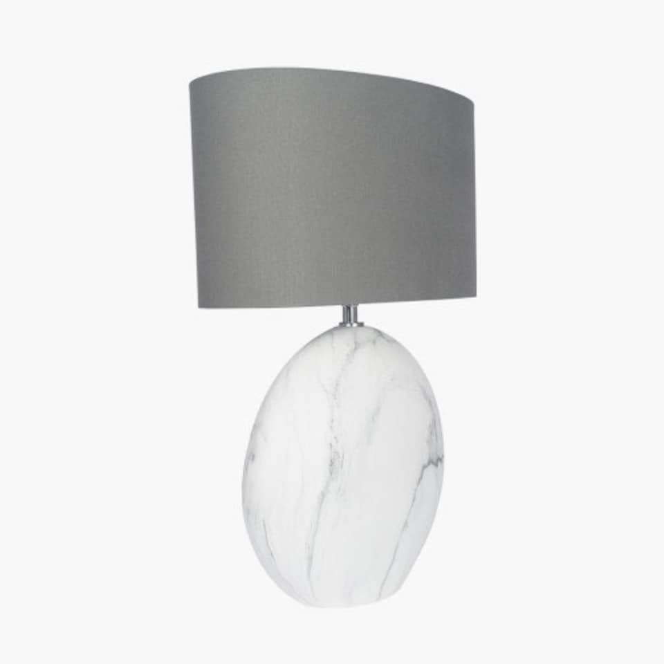 image 1 of Large Marble Effect Ceramic Table Lamp