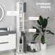 image 3 of kleankin Slim Bathroom Cabinet, Toilet Roll Storage w/ Open Shelves, Grey