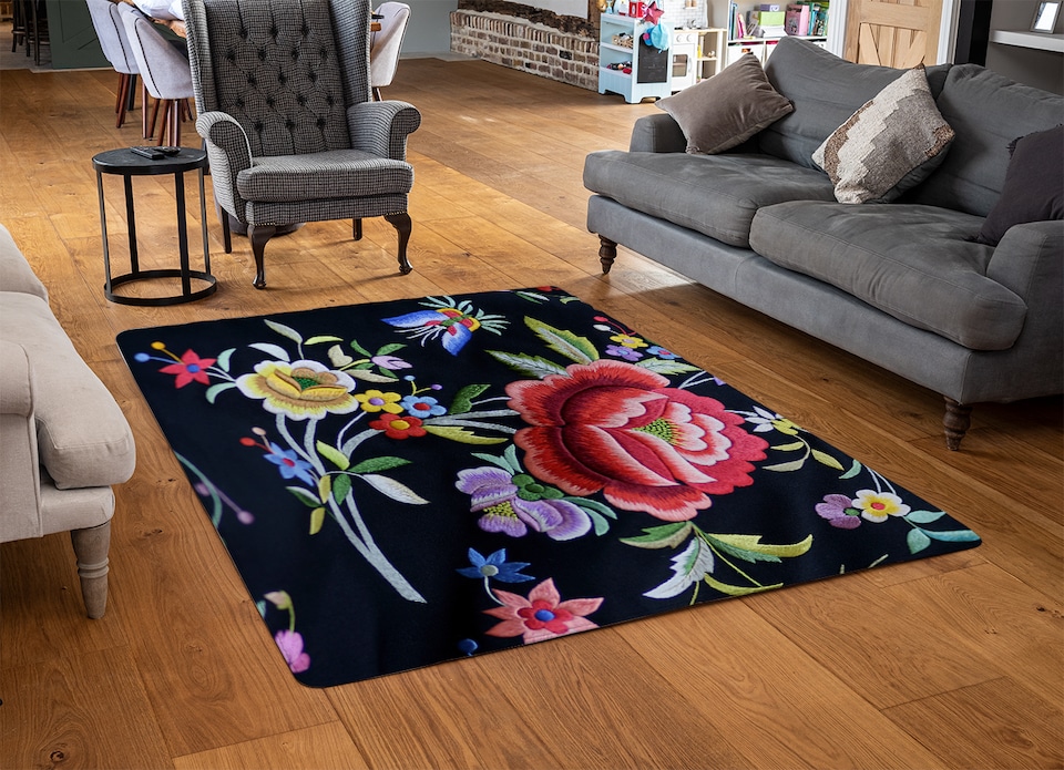 image 1 of Vibrant Flowers Rug | Multi