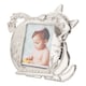 image 1 of Quirky Hiding Cat Themed Nickel Plated Picture Frame with Hanging Fish | Silver | 4" x 4"