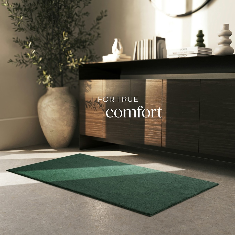 image 1 of Rug Zonelle - short pile and ultra-soft, rectangular or round Green | 80 x 150 cm
