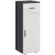 image 1 of kleankin Slim Bathroom Cabinet, Narrow Bathroom Storage Cabinet with Drawer, Door Cupboard, Adjustable Shelf and Soft Close Mechanism, Grey