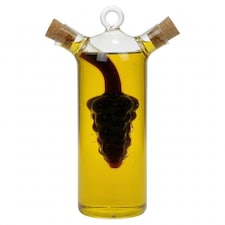 2 In 1 Glass Olive Oil And Vinegar Cruet Dispenser Bottle Dual Chamber