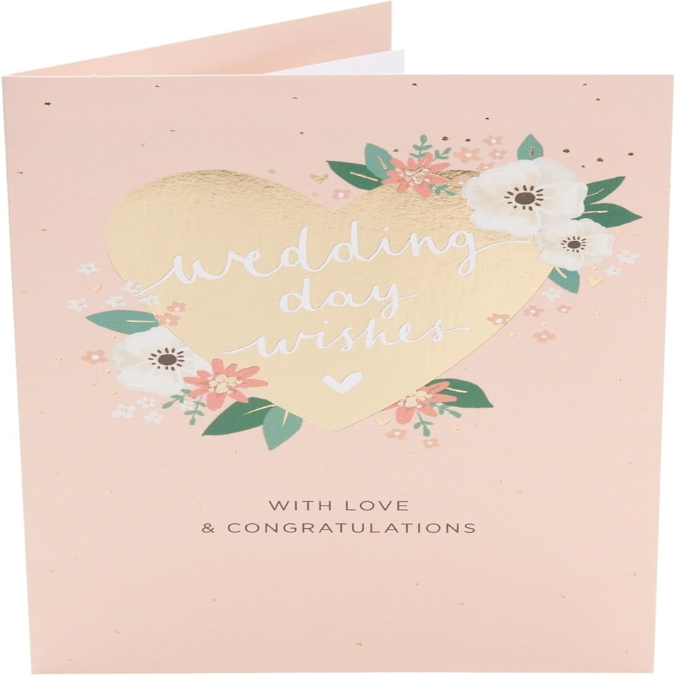 image 1 of Floral Heart Design or A Special Couple Wedding Congratulations Card