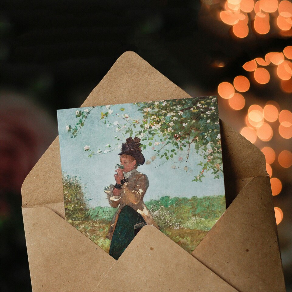 image 1 of Winslow Homer Art Card The Yellow Jacket Portrait Painting