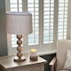 image 6 of Kayleigh Wooden Table Lamp with Cream Shade