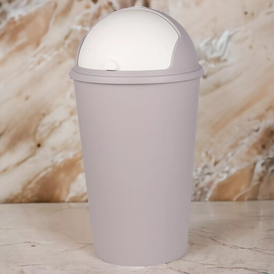 image 1 of 25Le Push Can Bin Swing Top Lid Kitchen Office Waste Garbage Rubbish | Grey | Grey | 25 Litre | 1