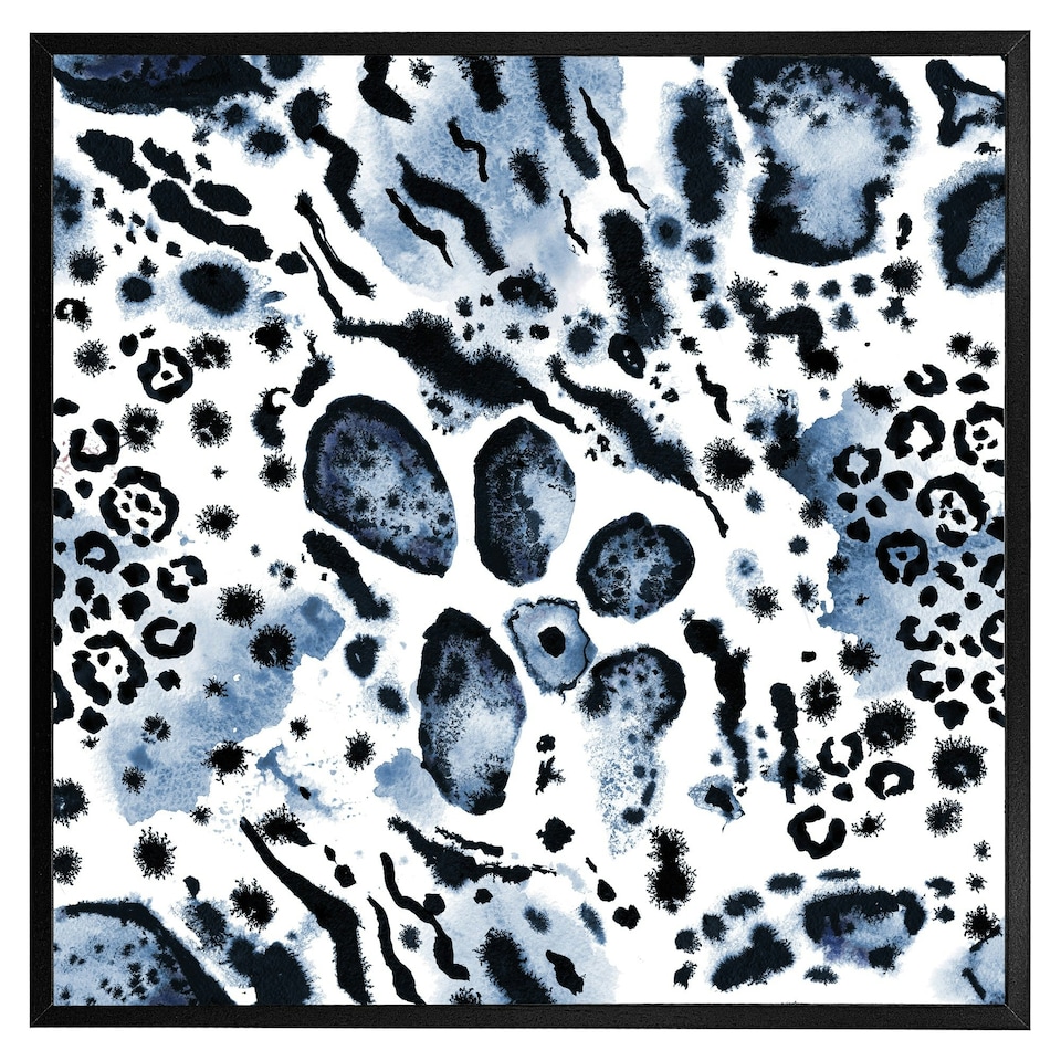 image 1 of Blue leopard print (Picture Frame) White | XL