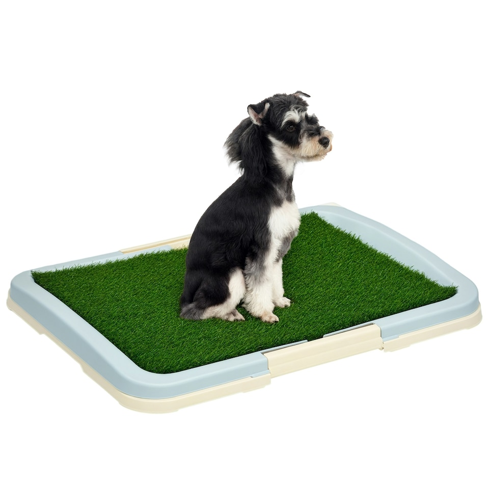 image 1 of PawHut Dog Toilet Indoor w/ Artificial Grass, Grid Panel, Tray, 63 x 48.5cm