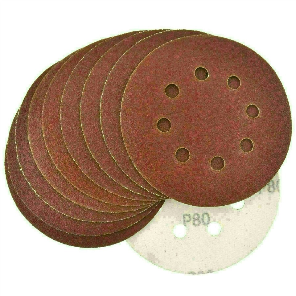 image 1 of Hook/Loop Sanding Abrasive Discs Orbital DA Palm Sander 125mm 80 Grit 20 Pk