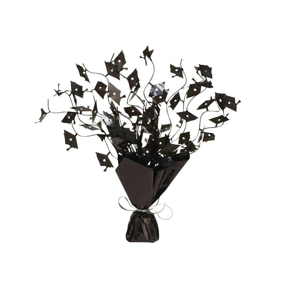 image 1 of Creative Converting Foil Metallic Graduation Party Centrepiece - Black - One Size